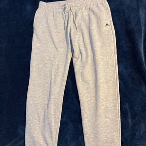 Adidas Gray Sweatpants Relaxed Fit Cotton-Blend